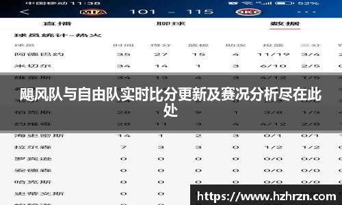 飓风队与自由队实时比分更新及赛况分析尽在此处